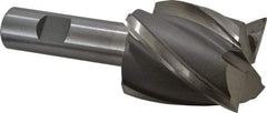 Interstate - 1-3/4", 2" LOC, 3/4" Shank Diam, 4-1/2" OAL, 4 Flute, High Speed Steel Square End Mill - Single End, Uncoated, Spiral Flute, 30° Helix, Right Hand Cut, Right Hand Flute - Eagle Tool & Supply
