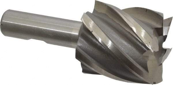 Interstate - 2", 2" LOC, 3/4" Shank Diam, 4-1/2" OAL, 6 Flute, High Speed Steel Square End Mill - Single End, Uncoated, Spiral Flute, 30° Helix, Right Hand Cut, Right Hand Flute - Eagle Tool & Supply