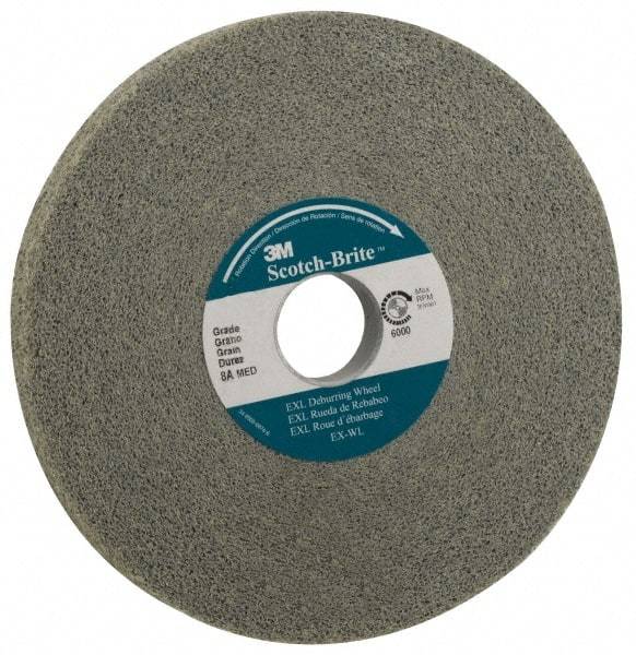 3M - 12" Diam, 2" Face Width, 5" Center Hole, Fine Grade, Silicon Carbide Deburring Wheel - Convolute, Hard Density 9 Grade, 3,000 RPM - Eagle Tool & Supply
