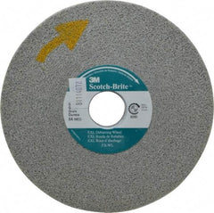 3M - 6" Diam, 1/2" Face Width, 1" Center Hole, Medium Grade, Aluminum Oxide Deburring Wheel - Convolute, Hard Density 8 Grade, 6,000 RPM - Eagle Tool & Supply