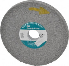 3M - 6" Diam, 1/2" Face Width, 1" Center Hole, Fine Grade, Silicon Carbide Deburring Wheel - Convolute, Hard Density 9 Grade, 6,000 RPM - Eagle Tool & Supply