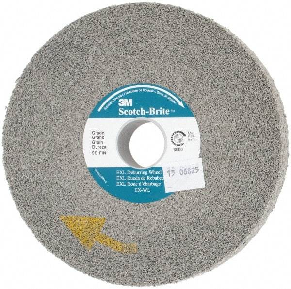 3M - 6" Diam, 1" Face Width, 1" Center Hole, Fine Grade, Silicon Carbide Deburring Wheel - Convolute, Hard Density 9 Grade, 6,000 RPM - Eagle Tool & Supply