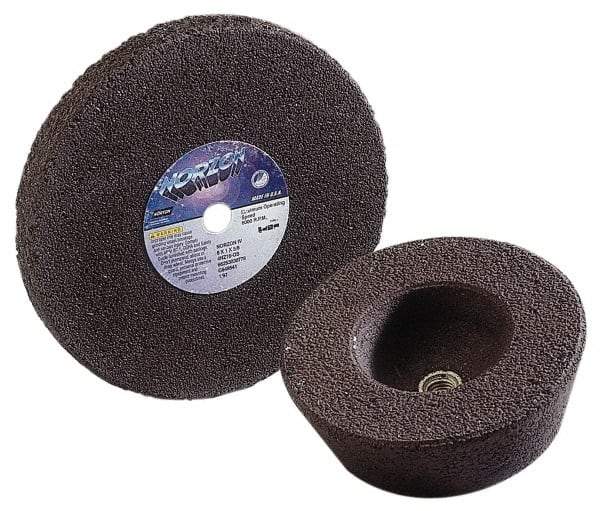 Norton - 8" Diam x 5/8" Hole x 1" Thick, T Hardness, 14 Grit Surface Grinding Wheel - Zirconia Alumina, Type 1, Very Coarse Grade, 6,000 Max RPM, No Recess - Eagle Tool & Supply