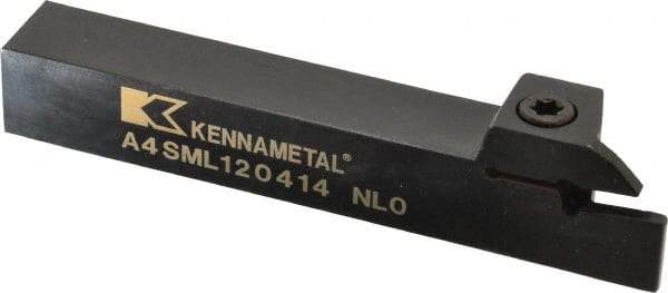 Kennametal - External Thread, 0.55" Max Depth of Cut, 4mm Min Groove Width, 5" OAL, Left Hand Indexable Grooving Cutoff Toolholder - 3/4" Shank Height x 3/4" Shank Width, A4..04.. Insert Style, A4SM Toolholder Style, Series A4 - Eagle Tool & Supply
