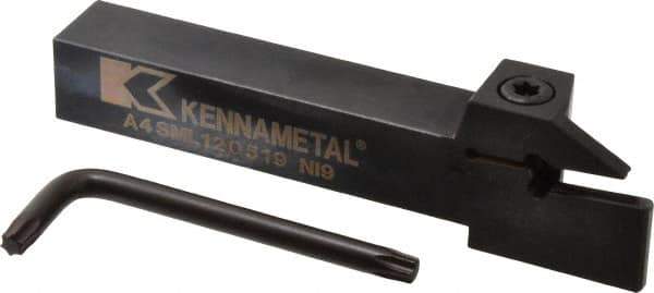 Kennametal - A4SM, External, Left Hand, 19mm Max Depth of Cut, 5mm Min Groove Width, Indexable Grooving Tool Holder - A4..05.. Insert Compatibility, 3/4" Shank Height, 3/4" Shank Width, 5" OAL - Eagle Tool & Supply