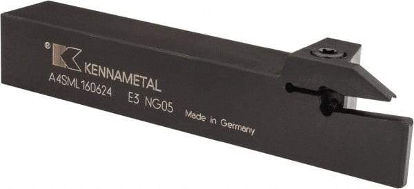 Kennametal - External Thread, 0.94" Max Depth of Cut, 6mm Min Groove Width, 6" OAL, Left Hand Indexable Grooving Cutoff Toolholder - 1" Shank Height x 1" Shank Width, A4..06.. Insert Style, A4SM Toolholder Style, Series A4 - Eagle Tool & Supply