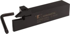 Kennametal - External Thread, 1.02" Max Depth of Cut, 8mm Min Groove Width, 6" OAL, Right Hand Indexable Grooving Cutoff Toolholder - 8 Seat Size, 1-1/4" Shank Height x 1-1/4" Shank Width, A4..08.. Insert Style, A4SM Toolholder Style, Series A4 - Eagle Tool & Supply
