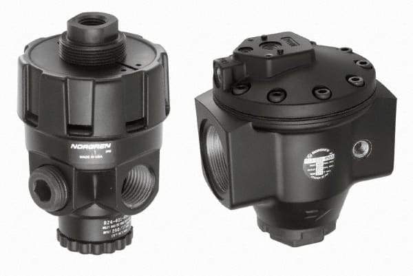 Norgren - 1/4 NPT Port, Zinc Hi-Flow Pilot Operated Regulator - 10 to 300 psi Range, 300 Max psi Supply Pressure, 1/4" Gauge Port Thread, 2.7" Wide x 4.4" High - Eagle Tool & Supply