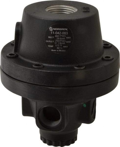 Norgren - 1/2 NPT Port, 300 CFM, Zinc/Aluminum Air Pilot Operated Regulator - 10 to 400 psi Range, 400 Max psi Supply Pressure, 4.16" Wide x 5.07" High - Eagle Tool & Supply