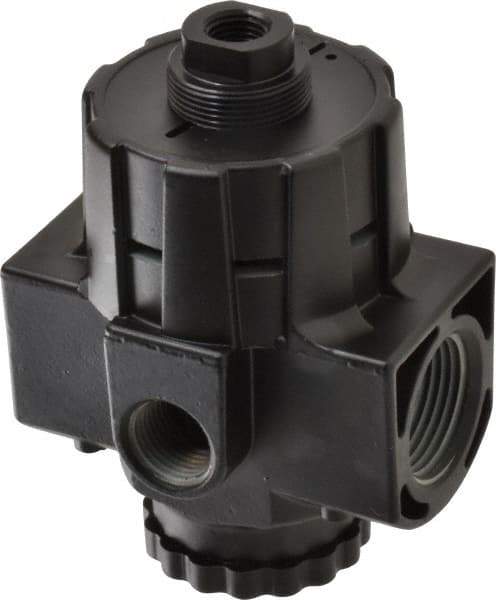 Norgren - 1 NPT Port, Zinc Hi-Flow Pilot Operated Regulator - 10 to 300 psi Range, 300 Max psi Supply Pressure, 1/2" Gauge Port Thread, 2.7" Wide x 5.2" High - Eagle Tool & Supply