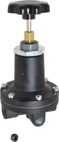 Norgren - 1/4 NPT Port, Aluminum Feedback Pilot Regulator - 5 to 105 psi Range, 400 Max psi Supply Pressure, 1/8" Gauge Port Thread, 2.47" Wide x 5.24" High - Eagle Tool & Supply