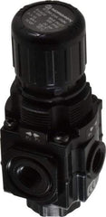 Norgren - 1/4 NPT Port, 83 CFM, Zinc Manifolding Regulator - 5 to 150 psi Range, 290 Max psi Supply Pressure, 1/8" Gauge Port Thread, 1.97" Wide x 4.19" High - Eagle Tool & Supply
