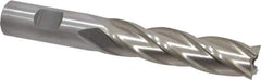 Interstate - 3/4", 3" LOC, 3/4" Shank Diam, 5-1/4" OAL, 4 Flute, High Speed Steel Square End Mill - Single End, Uncoated, Spiral Flute, 30° Helix, Right Hand Cut, Right Hand Flute - Eagle Tool & Supply