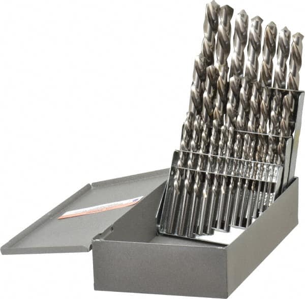 Triumph Twist Drill - 1/16 to 1/2", 118° Point, Bright Finish, High Speed Steel Jobber Length Drill Bit Set - Eagle Tool & Supply