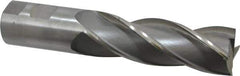 Interstate - 1-1/4", 4" LOC, 1-1/4" Shank Diam, 6-1/2" OAL, 4 Flute, High Speed Steel Square End Mill - Single End, Uncoated, Spiral Flute, 30° Helix, Centercutting, Right Hand Cut, Right Hand Flute - Eagle Tool & Supply