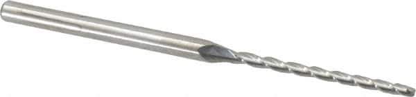 Accupro - 0.5° Taper Angle per Side, 1/16" Small End Diam, 1" LOC, Solid Carbide 3 Flute Tapered Ball End Mill - 2-1/4" OAL, 1/8" Shank Diam - Eagle Tool & Supply