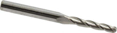 Accupro - 1° Taper Angle per Side, 1/8" Small End Diam, 3/4" LOC, Solid Carbide 3 Flute Tapered Ball End Mill - 2" OAL, 3/16" Shank Diam - Eagle Tool & Supply
