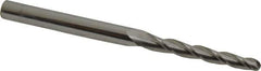 Accupro - 1° Taper Angle per Side, 1/8" Small End Diam, 1" LOC, Solid Carbide 3 Flute Tapered Ball End Mill - 2-1/2" OAL, 3/16" Shank Diam - Eagle Tool & Supply