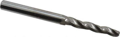 Accupro - 1° Taper Angle per Side, 3/16" Small End Diam, 1-1/4" LOC, Solid Carbide 3 Flute Tapered Ball End Mill - 3" OAL, 1/4" Shank Diam - Eagle Tool & Supply