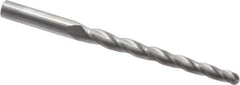 Accupro - 1° Taper Angle per Side, 1/4" Small End Diam, 3-1/4" LOC, Solid Carbide 3 Flute Tapered Ball End Mill - 5" OAL, 3/8" Shank Diam - Eagle Tool & Supply