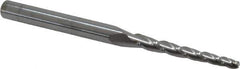 Accupro - 1.5° Taper Angle per Side, 3/32" Small End Diam, 1" LOC, Solid Carbide 3 Flute Tapered Ball End Mill - 2-1/2" OAL, 3/16" Shank Diam - Eagle Tool & Supply