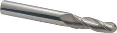 Accupro - 1.5° Taper Angle per Side, 1/4" Small End Diam, 3/4" LOC, Solid Carbide 3 Flute Tapered Ball End Mill - 2-1/2" OAL, 5/16" Shank Diam - Eagle Tool & Supply