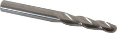 Accupro - 1.5° Taper Angle per Side, 1/4" Small End Diam, 1-1/4" LOC, Solid Carbide 3 Flute Tapered Ball End Mill - 3" OAL, 5/16" Shank Diam - Eagle Tool & Supply