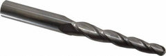 Accupro - 2° Taper Angle per Side, 3/8" Small End Diam, 3-1/4" LOC, Solid Carbide 3 Flute Tapered Ball End Mill - 6" OAL, 5/8" Shank Diam - Eagle Tool & Supply