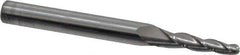Accupro - 3° Taper Angle per Side, 1/8" Small End Diam, 3/4" LOC, Solid Carbide 3 Flute Tapered Ball End Mill - 2-1/2" OAL, 1/4" Shank Diam - Eagle Tool & Supply
