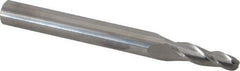 Accupro - 3° Taper Angle per Side, 3/16" Small End Diam, 3/4" LOC, Solid Carbide 3 Flute Tapered Ball End Mill - 3" OAL, 5/16" Shank Diam - Eagle Tool & Supply