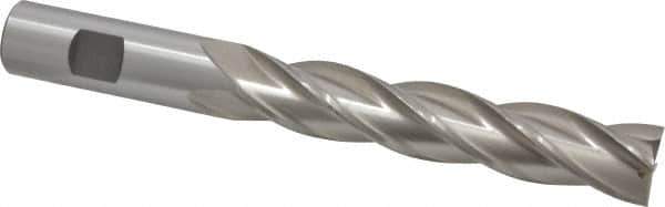 Interstate - 3/4", 4" LOC, 3/4" Shank Diam, 6-1/4" OAL, 4 Flute, High Speed Steel Square End Mill - Single End, Uncoated, Spiral Flute, 30° Helix, Right Hand Cut, Right Hand Flute - Eagle Tool & Supply