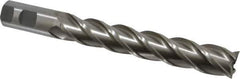 Interstate - 1", 6" LOC, 1" Shank Diam, 8-1/2" OAL, 4 Flute, High Speed Steel Square End Mill - Single End, Uncoated, Spiral Flute, 30° Helix, Right Hand Cut, Right Hand Flute - Eagle Tool & Supply