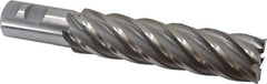 Interstate - 1-1/2", 6" LOC, 1-1/4" Shank Diam, 8-1/2" OAL, 6 Flute, High Speed Steel Square End Mill - Single End, Uncoated, Spiral Flute, 30° Helix, Right Hand Cut, Right Hand Flute - Eagle Tool & Supply