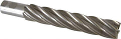 Interstate - 1-1/2", 8" LOC, 1-1/4" Shank Diam, 10-9/16" OAL, 6 Flute, High Speed Steel Square End Mill - Single End, Uncoated, Spiral Flute, 30° Helix, Right Hand Cut, Right Hand Flute - Eagle Tool & Supply