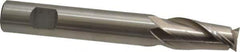 Interstate - 3/4", 1-5/8" LOC, 3/4" Shank Diam, 5-3/8" OAL, 2 Flute, High Speed Steel Square End Mill - Single End, Uncoated, Spiral Flute, 30° Helix, Centercutting, Right Hand Cut, Right Hand Flute - Eagle Tool & Supply