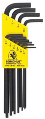 Bondhus - 10 Piece L-Key Hex Key Set - Hex Range 1/16 to 1/4" - Eagle Tool & Supply