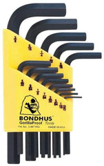 Bondhus - 13 Piece L-Key Hex Key Set - Hex Range 0.05 to 3/8" - Eagle Tool & Supply