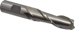 Interstate - 3/4", 2-1/4" LOC, 3/4" Shank Diam, 4-1/2" OAL, 2 Flute, High Speed Steel Square End Mill - Single End, Uncoated, Spiral Flute, 30° Helix, Centercutting, Right Hand Cut, Right Hand Flute - Eagle Tool & Supply