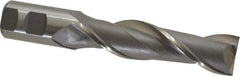Interstate - 1-1/4", 4-3/4" LOC, 1-1/4" Shank Diam, 7-1/4" OAL, 2 Flute, High Speed Steel Square End Mill - Single End, Uncoated, Spiral Flute, 30° Helix, Centercutting, Right Hand Cut, Right Hand Flute - Eagle Tool & Supply