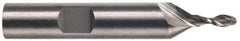 Weldon - 1" Diam, 2-1/4" LOC, 2 Flute High Speed Steel Ball End Mill - Uncoated, Single End, 4-3/4" OAL, 1" Shank Diam, Spiral Flute - Eagle Tool & Supply