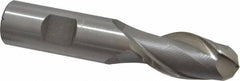 Interstate - 3/4" Diam, 1-5/8" LOC, 2 Flute High Speed Steel Ball End Mill - Uncoated, Single End, 3-7/8" OAL, 3/4" Shank Diam, Spiral Flute - Eagle Tool & Supply
