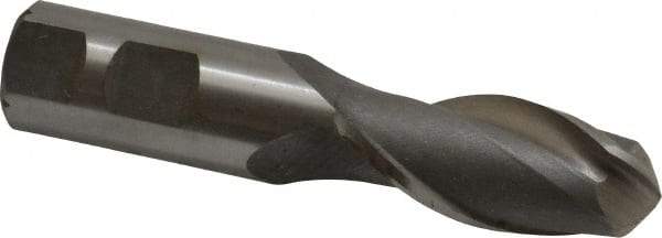 Interstate - 7/8" Diam, 2" LOC, 2 Flute High Speed Steel Ball End Mill - Uncoated, Single End, 4-1/4" OAL, 7/8" Shank Diam, Spiral Flute - Eagle Tool & Supply