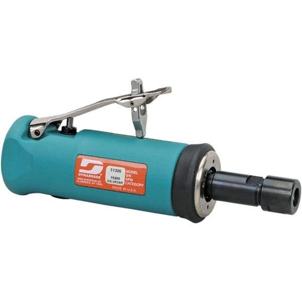 Dynabrade - 1/4" Collet, Straight Handle, Air Straight Die Grinder - 15,000 RPM, Front Exhaust, 24 CFM, 0.5 hp, 90 psi, 1/4 NPT Inlet - Eagle Tool & Supply