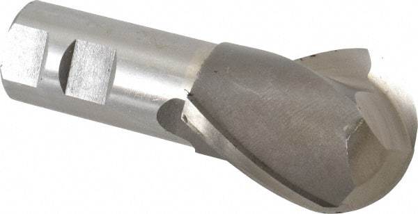 Interstate - 2" Diam, 2-1/2" LOC, 2 Flute High Speed Steel Ball End Mill - Uncoated, Single End, 5" OAL, 1-1/4" Shank Diam, Spiral Flute - Eagle Tool & Supply