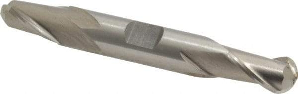 Interstate - 1/2" Diam, 13/16" LOC, 2 Flute High Speed Steel Ball End Mill - Uncoated, Double End, 3-3/4" OAL, 1/2" Shank Diam, Spiral Flute - Eagle Tool & Supply