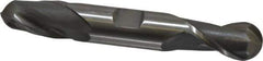 Interstate - 3/4" Diam, 1-5/16" LOC, 2 Flute High Speed Steel Ball End Mill - Uncoated, Double End, 5" OAL, 3/4" Shank Diam, Spiral Flute - Eagle Tool & Supply