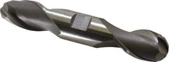 Interstate - 1" Diam, 1-5/8" LOC, 2 Flute High Speed Steel Ball End Mill - Uncoated, Double End, 5-7/8" OAL, 1" Shank Diam, Spiral Flute - Eagle Tool & Supply