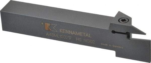 Kennametal - External Thread, 0.67" Max Depth of Cut, 0.079" Min Groove Width, 5" OAL, Left Hand Indexable Grooving Cutoff Toolholder - 3/4" Shank Height x 3/4" Shank Width, A4..02.. Insert Style, A4SM Toolholder Style, Series A4 - Eagle Tool & Supply