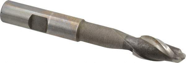 Interstate - 1/2" Diam, 1" LOC, 2 Flute High Speed Steel Ball End Mill - Uncoated, Single End, 4" OAL, 1/2" Shank Diam, Spiral Flute - Eagle Tool & Supply