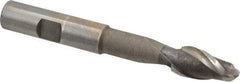 Interstate - 1/2" Diam, 1" LOC, 2 Flute High Speed Steel Ball End Mill - Uncoated, Single End, 4" OAL, 1/2" Shank Diam, Spiral Flute - Eagle Tool & Supply